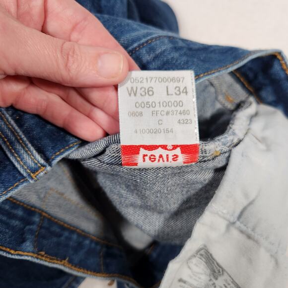 Y2K Levis XX 501 Straight Leg Button Fly Red Tab Jeans 36x34 Fits 34x31 Cotton - Picture 11 of 12